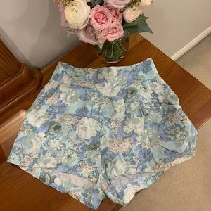 Aritzia TALULA Light Blue Floral Shorts w/ Pockets